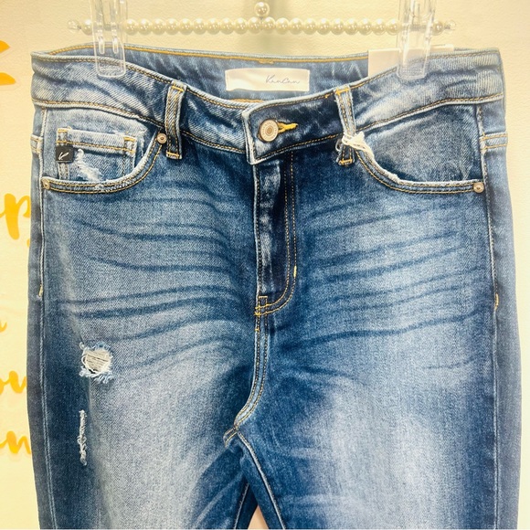 KanCan Mom High Rise Ripped Distressed Tapered Leg Denim Jeans Size 27/7 - Picture 4 of 8